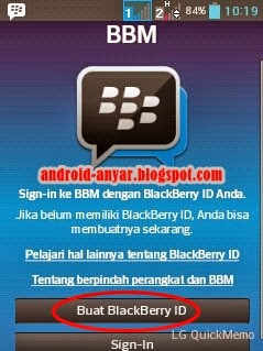 Gambar Langkah Membuat ID BlackBerry untuk Android