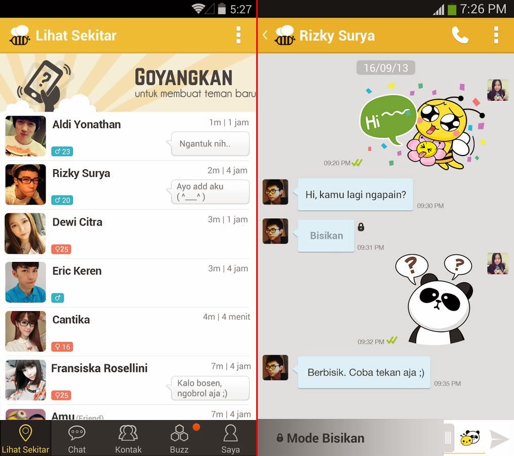 Tampilan Keren Chat BeeTalk for Android Terbaru