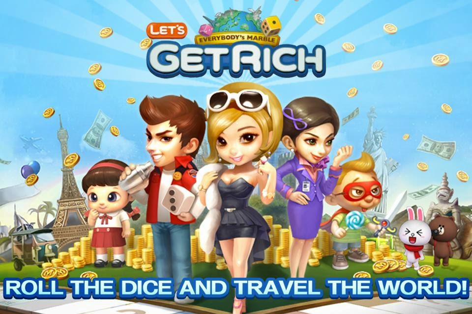 Free download official game LINE Let's Get Rich .APK FUll + Data