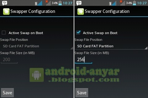 Cara memasang swap file di HP Android dengan aplikasi .apk tanpa partisi sd card