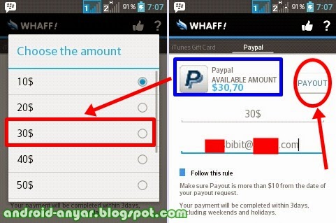 Payout WHAFF ke PayPal