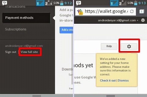 setting Google Wallet ke US