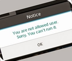 How to solve 'Notice You are not allowed user. Sorry, You can't run it. OK' on Whaff Rewards?