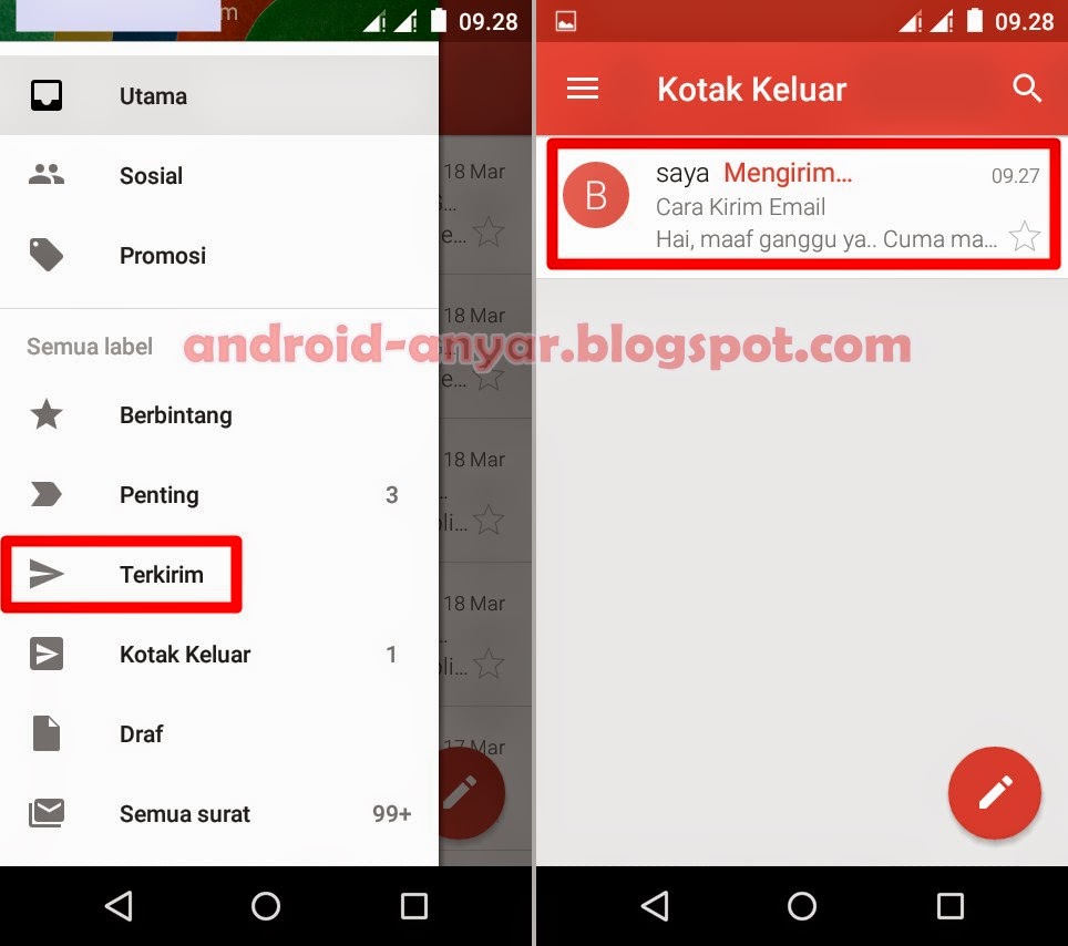 Cara Cek Status Email Terkirim atau Tidak di Gmail Android