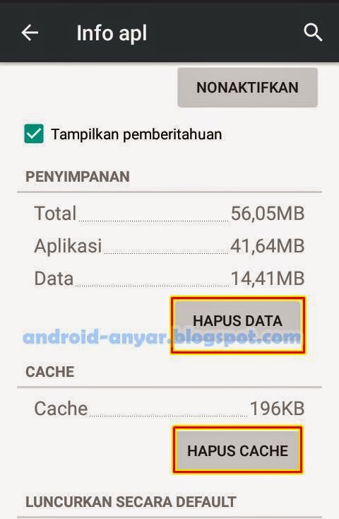 Hapus data BBM Android