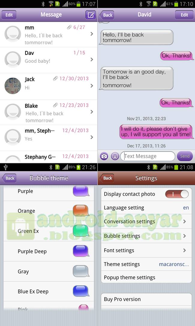 trik ganti tampilan SMS di android seperti di iPhone tanpa root