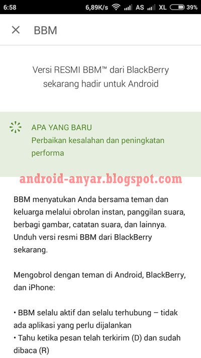 Free download official app BBM Android v.2.10.0.35.apk final full installer