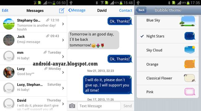 Aplikasi SMS Gratis Android Tampilan Mirip Iphone
