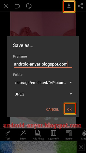mengganti foto dengan gambar bendera di Android