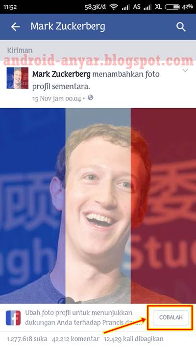 Cara Buat, Edit & Ganti Foto Profil Facebook dengan Latar Bendera Perancis Transparan