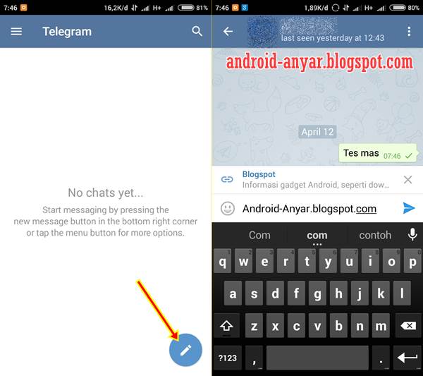 Cara Chatting dengan Aplikasi Telegram for Android