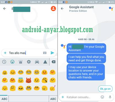 Tampilan chatting Google Allo