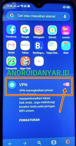 Cara Menggunakan VPN Opera Browser HP Android