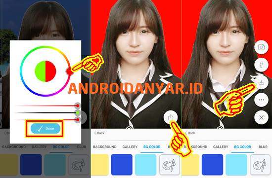 Cara merubah warna background foto di android menjadi merah atau Biru