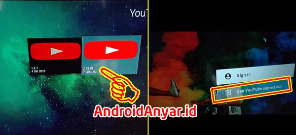 Cara Update Apk YouTube for Android TV mengatasi This action isn't allowed
