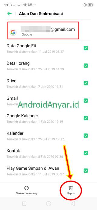 Cara Logout GMail di Android